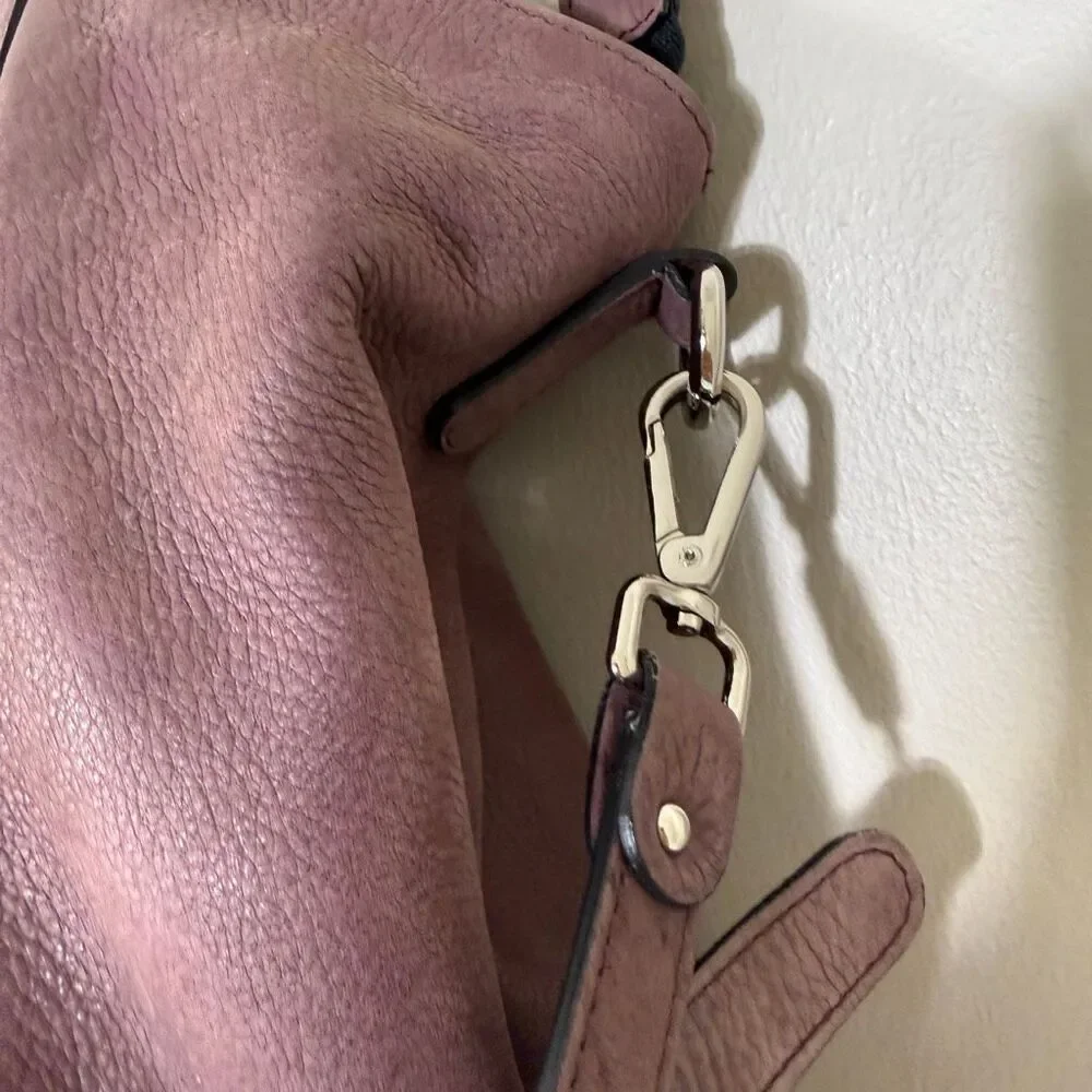 Gianni Chiarini Light Purple Brown Slouchy Distressed Italian Leather Handbag